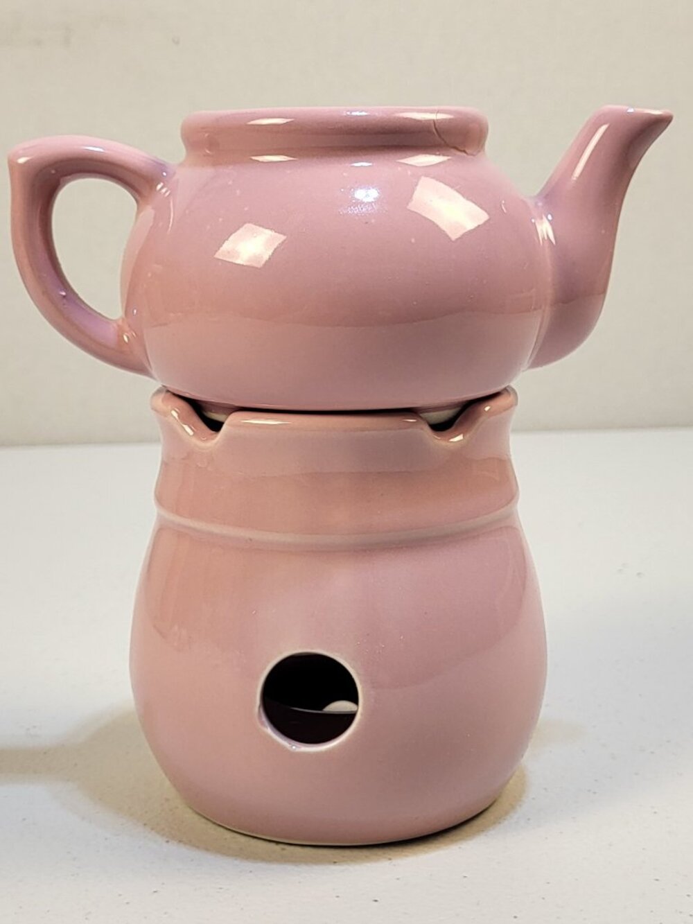 Vtg Electric Potpourri Simmer Pot Beachwood Ceramic Pink Light Bulb Works Unused
